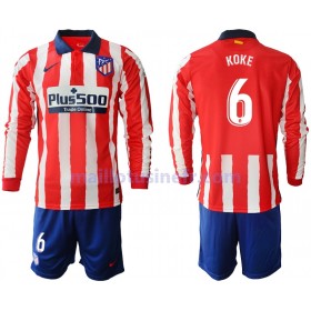 Maillot de Foot Atlético Madrid Koke 6 Domicile 2020-21 Manches Longues - Enfant